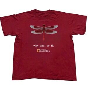 Red Gildan National Geographic Dragonfly Why Am I So Fly Graphic Cotton Tee